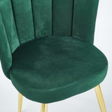 Modern GREEN dining chair with iron tube golden color legs, velvet and comfortable W234P256815