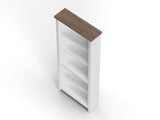 72 inch high 5-shelf Bookcase, No Assembly Required, Jasmine Whitewash and Barnwood Finish B108P160168