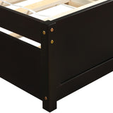 Twin size Platform Bed Wood Bed Frame with Trundle, Espresso WF194302AAP