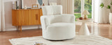 360&deg Swivel Chair Upholstered Accent Barrel Chair Swivel Round Sofa Chair with Adjustable Headrest N719P272676A