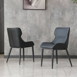 ZUN Dining Chairs Set of 2, Modern PU Leather Dining Metal Legs for Living Kitchen Dining Room Black W2699P215091