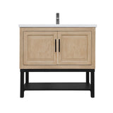 36" Bathroom Vanity White Ceramic Sink & Hot and Cold Faucet , Freestanding Bathroom Cabinet W688P224379