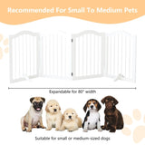 27.6" Height Tall Freestanding Pet Gate, 4 Panels Foldable Dog Gate, Solid Wood Folding Safety Fence 04478845