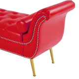 ZUN Red, PU Leather, Metal Feet Upholstered Ottoman Bedroom Lounge Ottoman Flip Top Storage Sofa Bench 22859043