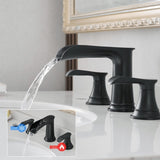 Bathroom Faucets for Sink 3 Hole Black 8 inch Widespread Bathroom Sink Faucet with Pop Up Drain W1932P182993