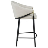 Beige and Glossy Black Sloped Arm Counter Height Stools B062P170015