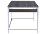 Weathered Grey and Chrome Rectangular Writing Desk B062P153658