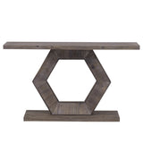 U_Style Modern Entryway Table with Innovative Hollow Hexagon Leg Structure and Premium Fir Veneer N711P241272A