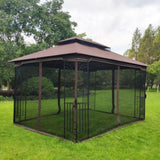 ZUN 13x10 Outdoor Patio Gazebo Canopy Tent With Ventilated Double Roof And Mosquito net 66182433