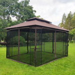 ZUN 13x10 Outdoor Patio Gazebo Canopy Tent With Ventilated Double Roof And Mosquito net W41933760