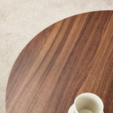Versatile Walnut-Finished MDF Round Coffee Table for Diverse Interior Styles, Blending Modern W3226P278925