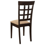 ZUN Cappuccino and Beige Lattice Back Dining Chair B062P153673