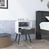 Haverson 1-Drawer 1-Shelf Nightstand Smokey Oak and White B06279998