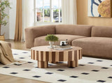 Round Wood Coffee Table, Natural Finish For Living Room W2085P384774
