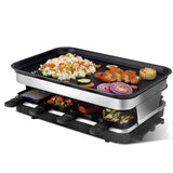 Raclette Grill 8 People Grill Plate Non-stick Coated, Raclette with 8 Mini Raclette Pans, Infinitely W1676105949