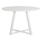 ZUN Edo Contemporary Round Dining Table, Trestle Base, White Finish T2574P182644