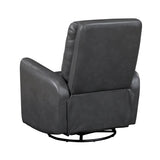 Glider Reclining Chair Swivel Motion Gray Breathable Faux Leather Upholstery Luxury Living Room B011P287701