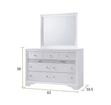 Traditional 7 Drawer Dresser in White made with Wood 808857710864