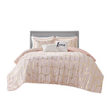 Full/Queen Metallic Printed Comforter Set B03595841