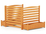 No-Dig Fir Wood Privacy Fence with Planter Boxes, 3-Panel AC Unit Screen for Outdoor Trash/Pool 03301084