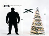 6FT Pre-Lit Snow Flocked Pop Up Christmas Tree with 150 Warm White LED Lights, Decorated with Star 20339580