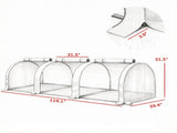 White 9.7' x 3' x 2.5' Mini Tunnel Greenhouse Portable Outdoor Garden Structure, 3 Zipper Doors, 74186208