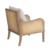 Cane Accent Chair with Removable Back Cushion B035P256566