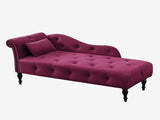 Aijia 60.6" Velvet Chaise Lounge Buttons Tufted Nailhead Trimmed Solid Wood Legs with 1 W111738366