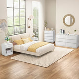 ZUN Wood Simple 4-Drawer Dresser White 89025361