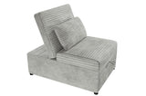 Convertible Wide-Welt Corduroy Sofa Sleeper Sofa Chair W/ Pull-Out Bed Ash B089P296905