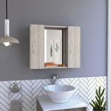 Artemisa Medicine Cabinet, Double Door, Mirror, One External Shelf -Light Gray B20092059
