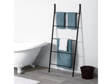 Leaning Towel Ladder, Linen and Towel Rack, 5 Tier, Rust Resistant, Matte Black 79349701