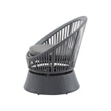 26.7" Modern Gray Wicker Lounge Chair with Rattan and Iron Frame, Featuring a Stylish Round Design, N767P237032B