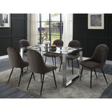 ZUN Grey and Black Tufted Back Dining Chairs B062P182737