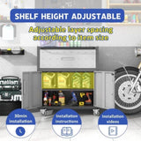 Sturdy and Durable Metal Tool Cabinet for Garage Wheels - Mobile Heavy-Duty Storage Cabinet T2398P222833