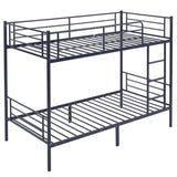 ZUN Twin Over Twin Bunk Bed for Kids Teens Adults, Heavy Duty Metal Bunk Bed with Ladder & Full-Length 38400659