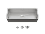 Kitchen Sink, 33x19 Drop In Single Bowl, Undermount Handmade Sink in Brushed Nickel, with US 31436810