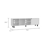 ZUN Native TV Stand for TV´s up 70", Four Open Shelves, Five Legs B128P148761