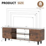 ZUN TV Stand for 55 Inch TV, Entertainment Center with Storage Cabinets, Soft Hinge Door with Handle, T3177P268166