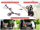 2-Step Folding Golf Cart - Durable Aluminum Frame with EVA Maintenance-Free Wheels 27263729
