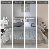 King/Cal King Metallic Printed Duvet Cover Set B03596037