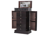 Jewelry Armoire with Mirror, 8 Drawers & 16 Necklace Hooks, 2 Side Swing Doors 62583884