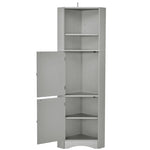 ZUN Tall Bathroom Corner Cabinet, Freestanding Storage Cabinet with Doors and Adjustable Shelves, MDF 45790350