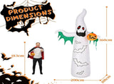 12ft Inflatable Halloween Decor with Flashing Bats & Ghosts, 4 LED Lights 82 String Lights, 46857457