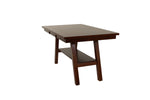 ZUN Dining Table Rectangle Dining Table w Shelve 1pc Counter Height Table Only Rubber wood Dark Walnut B011P192197