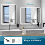 ZUN 40" x 32" LED Bathroom Mirror Bright Backlight, 5 Mins Defog, Full HD Reflected Wall Mounted ,3 09354824