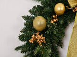 24in Pre-lit Battery Powered Christmas Wreath with Remote, Lighted Artificial Xmas Wreath with 50 01478929