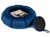 Pumpkin Shaped Velvet Storage Ottoman, Multi-Functional Foot Rest Stool with Hidden Storage, Flip 86600516