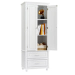 ZUN Tall Storage Cabinet with Two Drawers for Bathroom/Office, White WF299284AAK