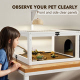 Reptile Habitat Tortoise House with Lamp Holder, 3 Acrylic Observation Windows, 2 Waterproof Trays, 94227067